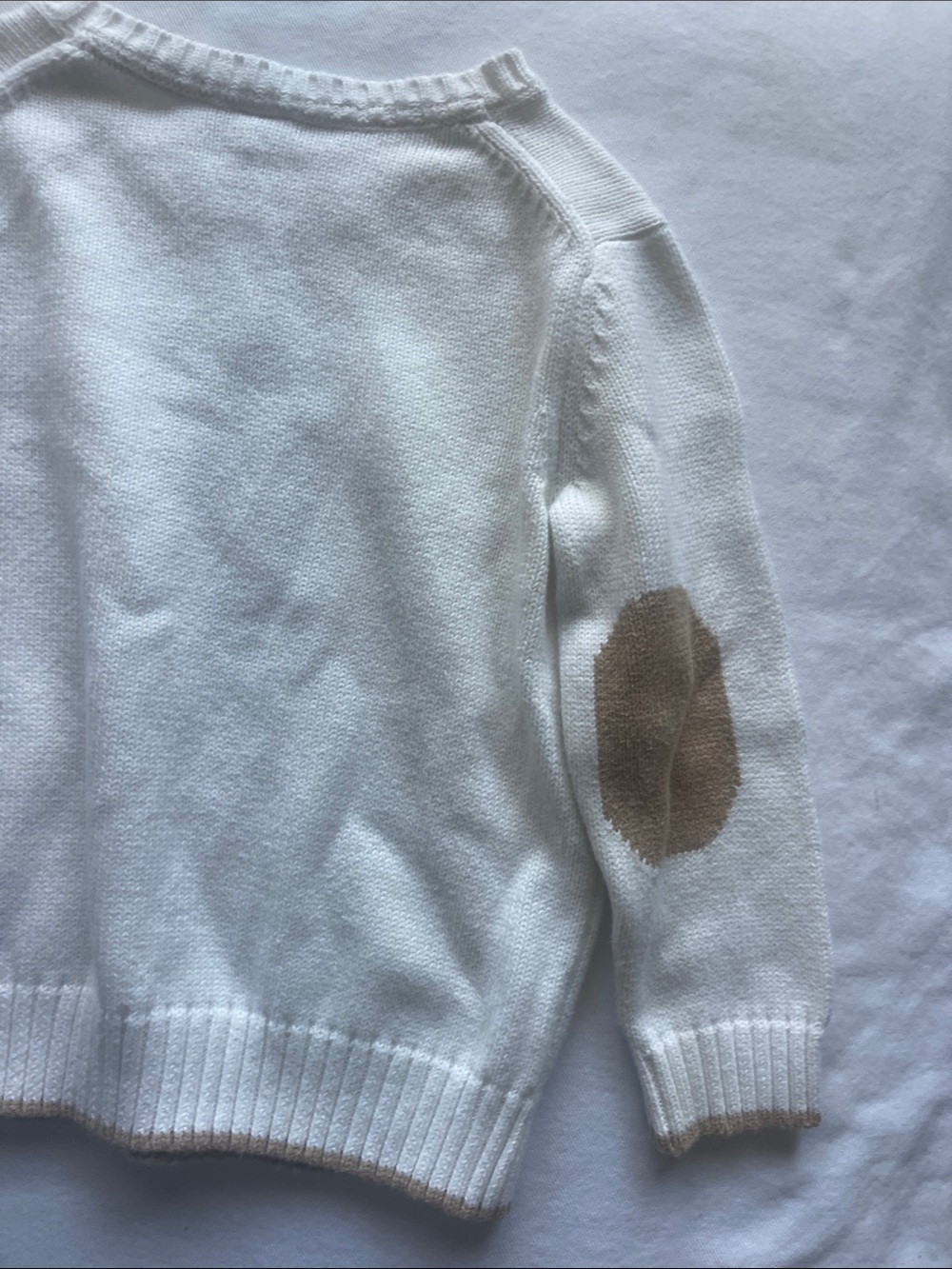 Janie and Jack Boys Size 3 White Sweater with Tan Horse Motif - Picture 9 of 9